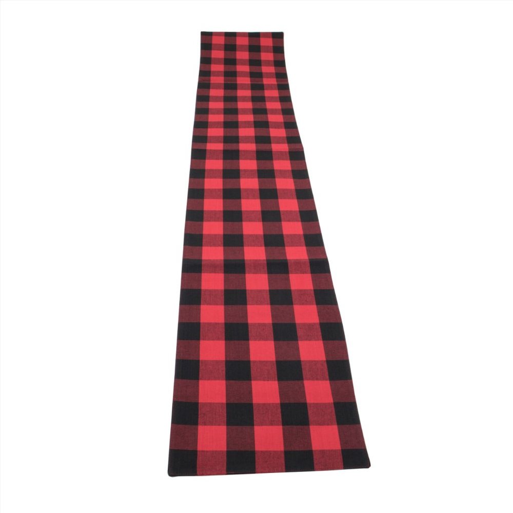 NWT Franklin Red and Black Checked Table Runner